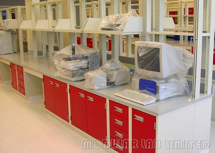 red and white modular laboratory furniture heavy duty workbench m 0002rw
