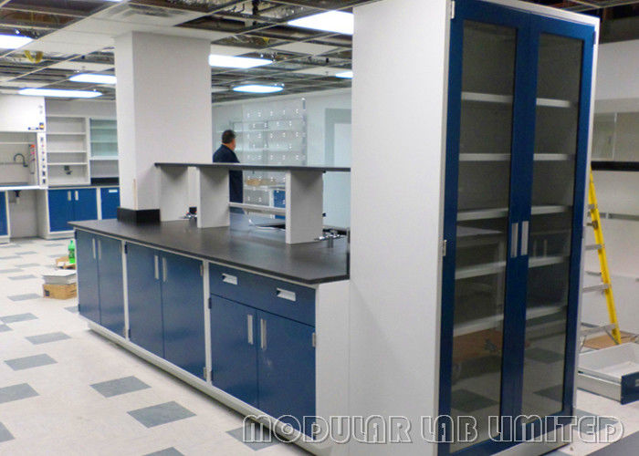 Epoxy Resin Tops Laboratory Workbench Furniture Three Section