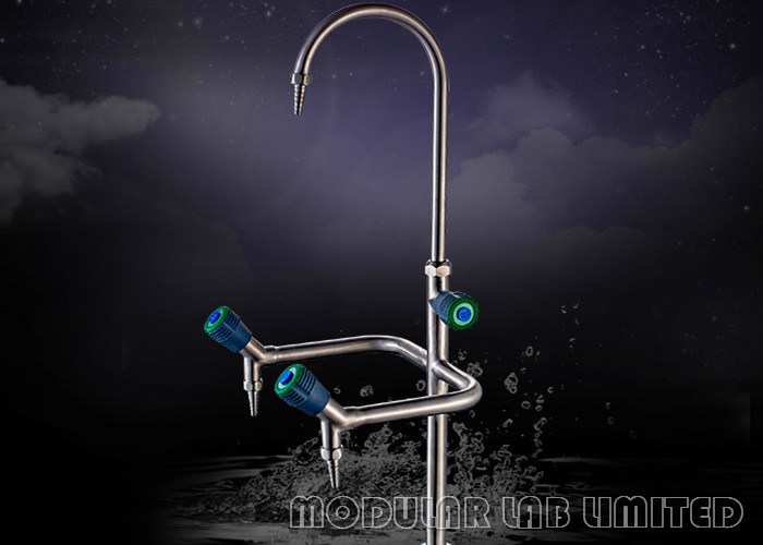 Three Way Solid Brass Lab Faucet Parts , Thick Copper Lab Science Equipment