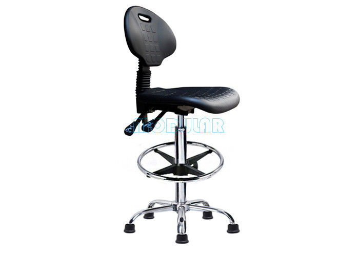Integral Lumbar Support Ergonomic Drafting Chair With Pu Leather Seat