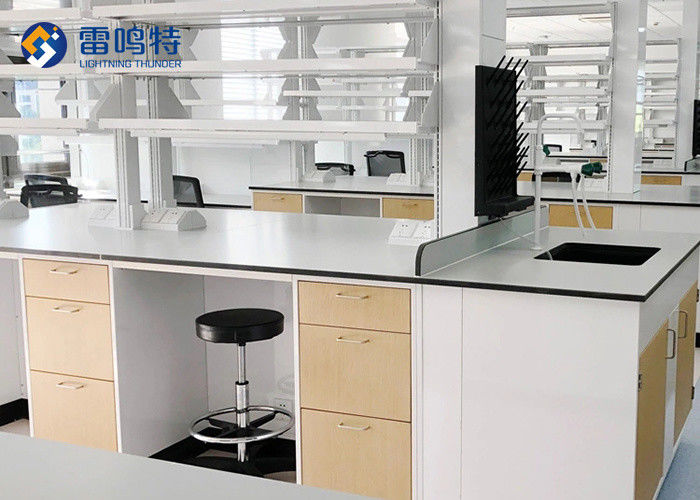 1.2mm Steel Chemistry Lab Bench Chemical Resistant With Cabinets Sink