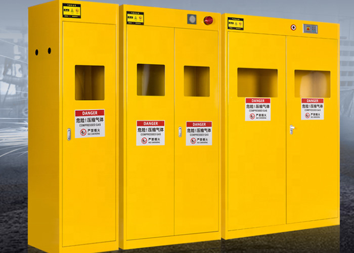 University Laboratory All Steel ISO Yellow Safety Cabinet Gas Cylinder Cabinet
