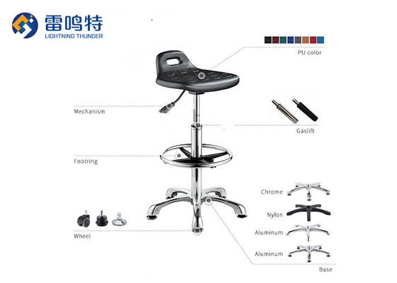 silver eSD metal Laboratory Stool Chair Stainless Steel Lab Stool