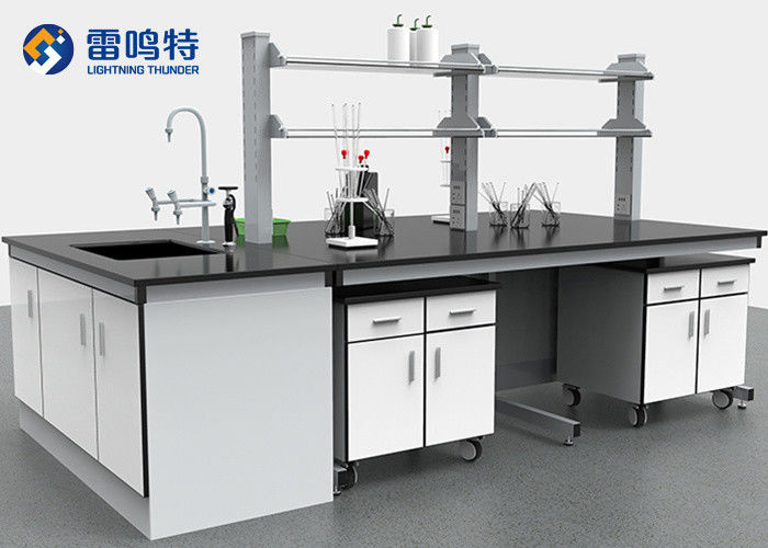fireproof 750mm Laboratory Counter Tops Steel And Wood Structure