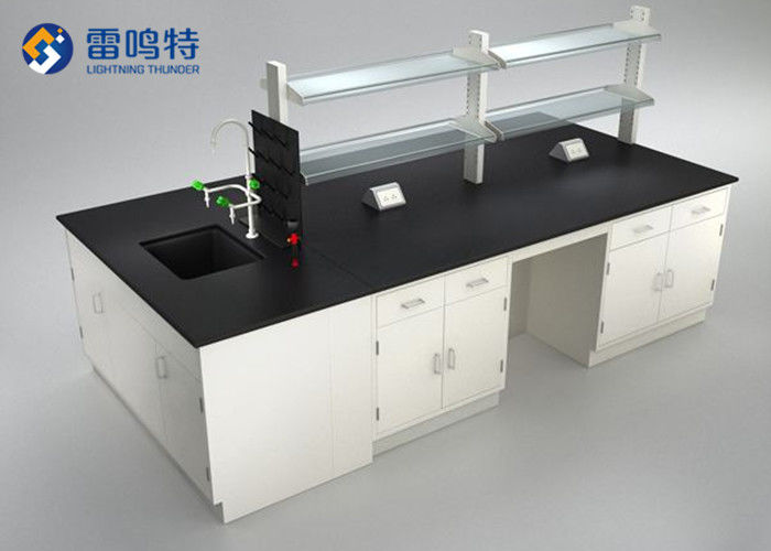 Chemistry ISO14001 Laboratory Working Table With Sink 18mm MDF Melamine